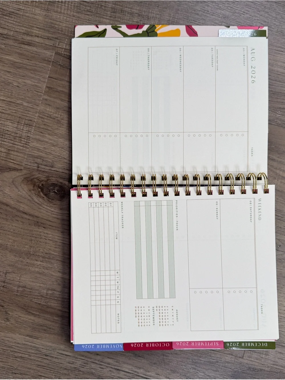 Think Ink 17 Month Planner Floral Cover Aug 2025-Dec 2026